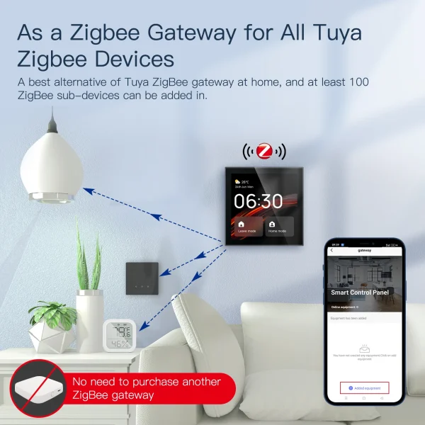 Tuya Wifi Smart Touch Screen Center Control Panel Voice Control ZigBee Gateway Built-in For Intelligent Scenes 4 Inches Screen - Image 3