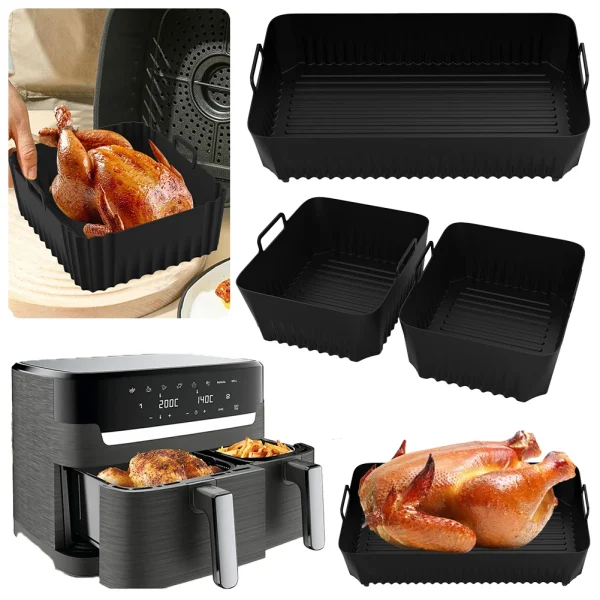 Air Fryer Silicone Pot Non-stick Airfryer Silicone Pot Baking Tray Food Safe Air Fryer Mold Liner Tray for Air Fryer AF500 - Image 2
