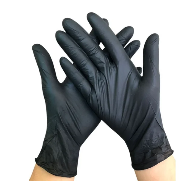 Black Nitrile Disposable Gloves 20/50/100Count Latex Free Home Cleaning Gloves Textured Mechanic Tattoo Hair Dye Beauty Gloves - Image 2