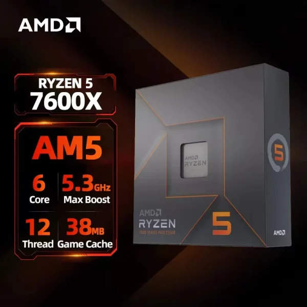 AMD RYZEN 5 7600X Brand New CPU Gaming Processor AMD R5 7600X 6-Core 12-Thread 5nm 38M Socket AM5 Without Fan PC Gamer Cache - Image 2