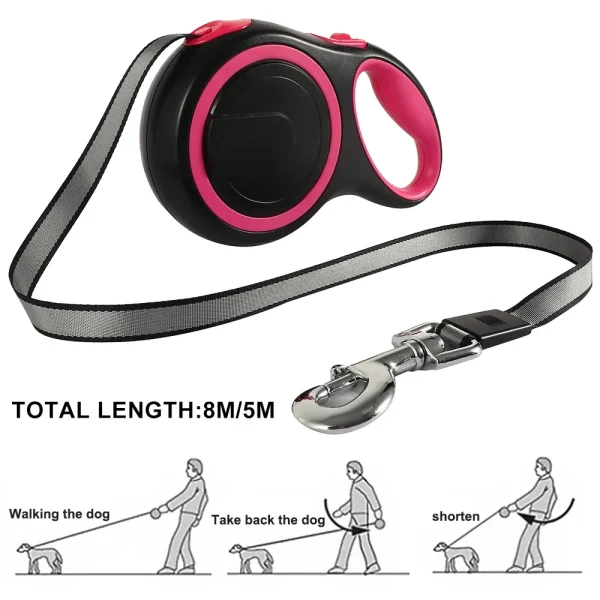 8M 50kg Dog Leash Automatic Retractable Nylon Leads Extending Outdoor Walking Running Leads for Small Medium Dog Accessories - Image 3