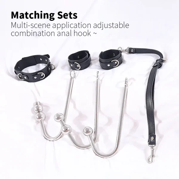 Stainless Steel Anal Hook with Anal Bead Hole Metal Butt Hook Anal Plug - BDSM Adult Sex Toy for Couples & Gay - Image 2
