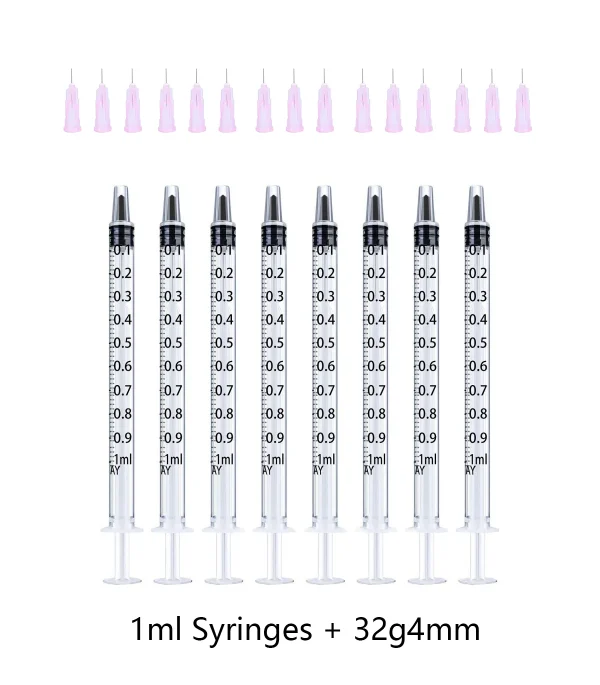 1ml Syringes+34G4MM+32G4MM+30G4MM Injection Needles Drawing Needles Injection Tool Sharp Pointed Needles Disposable Needle - Image 2