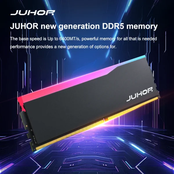 JUHOR DDR5 16GB 32GB 6000MHz 6400MHz 6800MHz RGB DDR5 DIMM Desktop Memory New Dimm Memoria Rams With HeatSink - Image 4