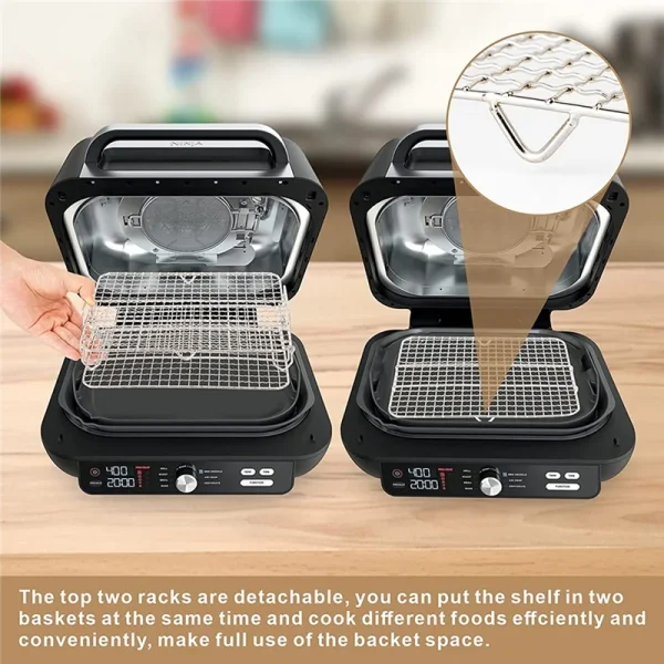 Air Fryer Rack for Ninja Foodi Grill XL Air Fryer, Multi-Layer Dehydrator Rack Toast Rack Air Fryer Accessories - Image 2
