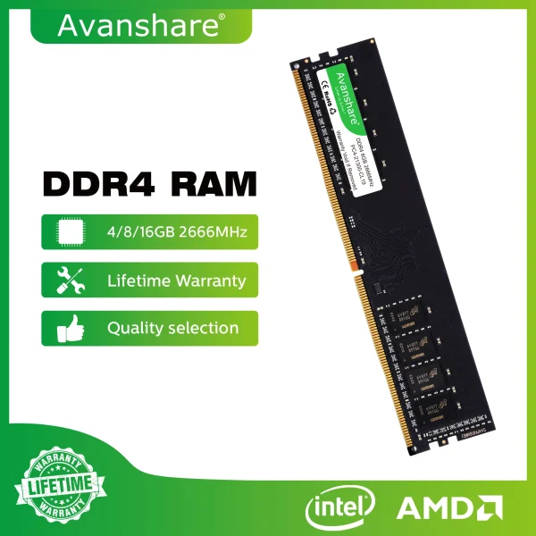 Avanshare Ram Memory DDR5 DDR4 DDR3 16GB 8GB 4GB 1600 2400 2666 3200 5600MHz Desktop Memoria For All Motherboards Intel AMD Rams - Image 2
