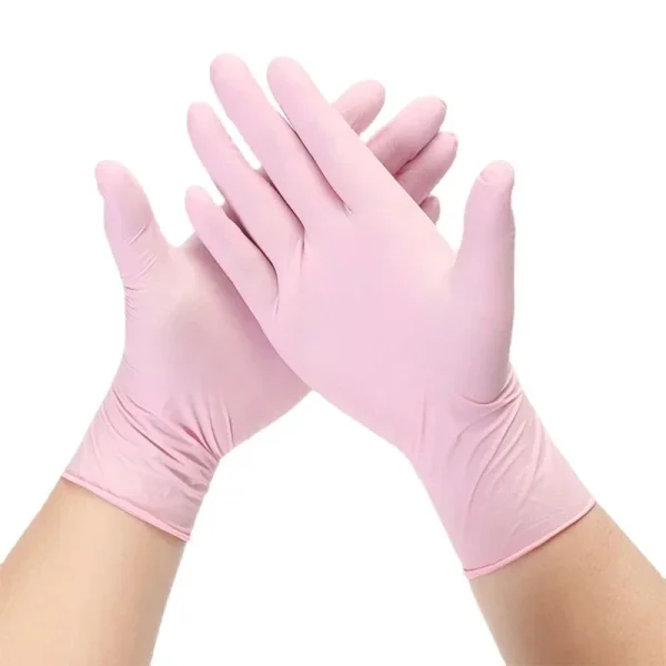 20/50/100PCS Pink Nitrile Gloves Disposable Latex Gloves Powder Free for Household Cleaning Beauty Salon Working Kitchen Gloves - Image 2