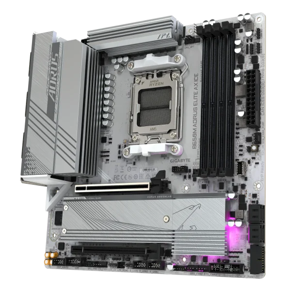 GIGABYTE New B650M AORUS ELITE AX ICE Micro-ATX AMD B650 DDR5 192GB DDR5 8000 (OC) MHz M.2 Wi-Fi 6E Socket AM5 Motherboard - Image 4