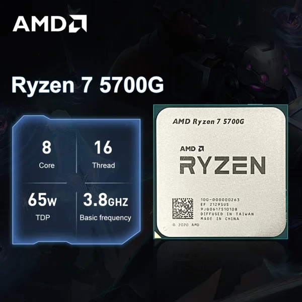 New AMD Ryzen 7 5700G R7 5700G CPU placa de video Desktop Integrated Chips GPU Game Office CPU Socket AM4 Processor процессор - Image 2