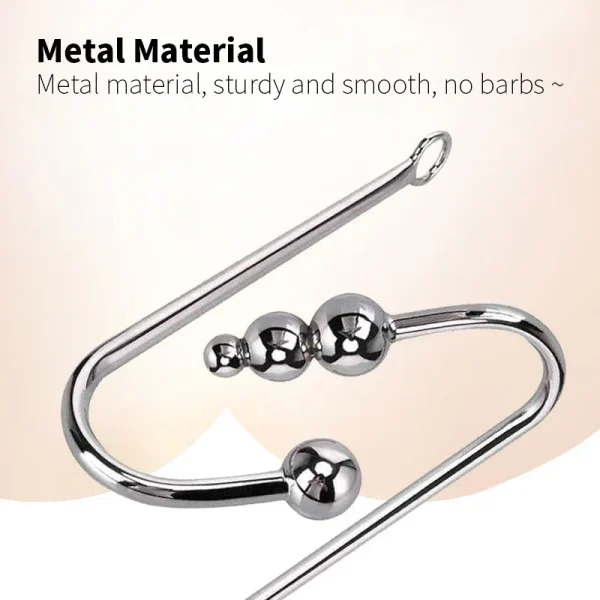 Stainless Steel Anal Hook with Anal Bead Hole Metal Butt Hook Anal Plug - BDSM Adult Sex Toy for Couples & Gay - Image 5