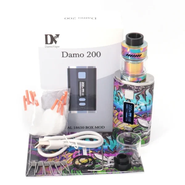 200W Electronic Cigarette Kits Vape Box Mod Vaper Smoke Vaporizer 4400mah Battery OLED Screen 5.0ml Dead Rabbit RTA Dual Coils - Image 6