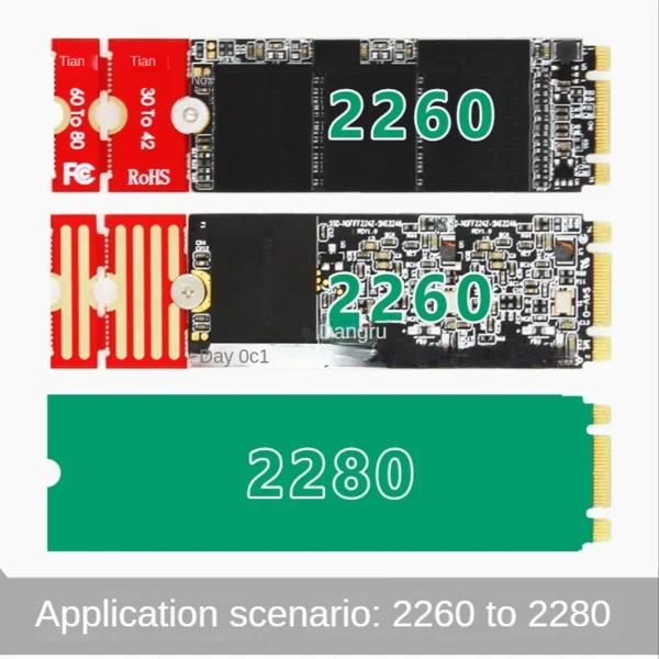 Hot sale 1Pcs M2 M2PLUS NGFF NVME M.2 Extended Transfer 2230, 2242, 2260, 2280 Aircraft M2 CHANGE LONG SIZE U.2 M3 M.3 SSD 24BB - Image 6