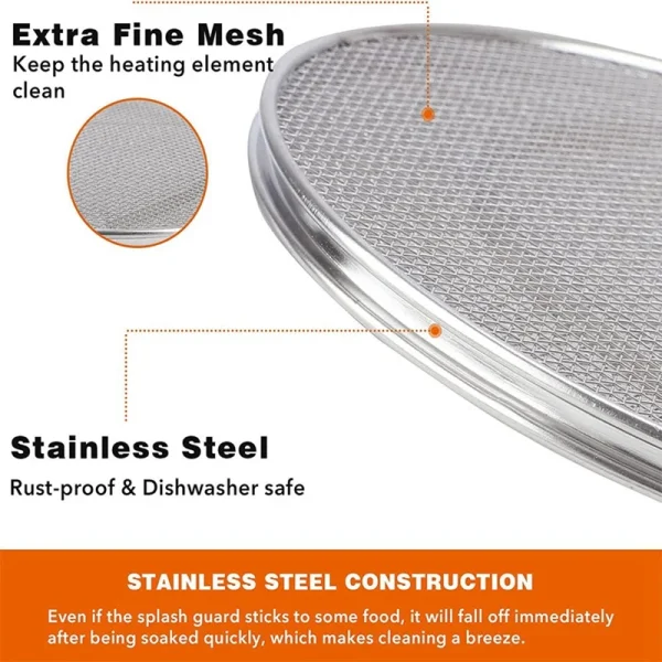 Stainless Steel Splatter Shield For Ninja Foodi FG551 Smart XL 6-In-1 Indoor Grill - Image 4