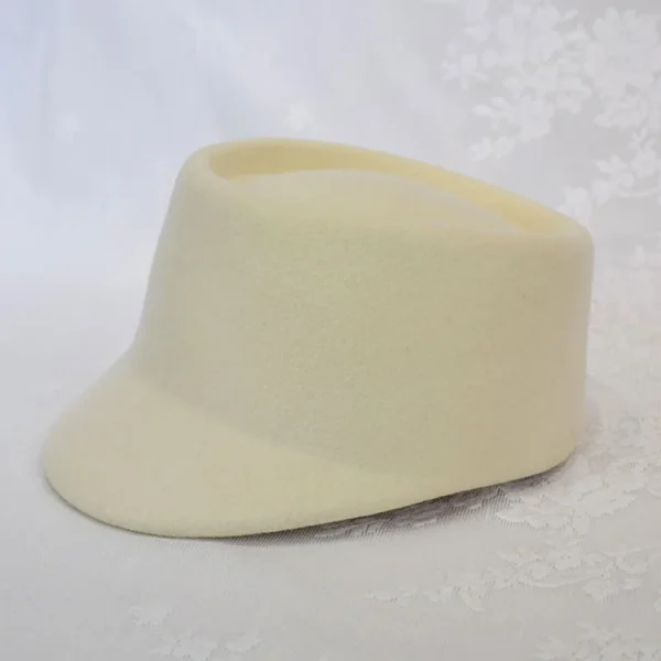 Winter Plain Wool Cap Hats for Women Men Cadet Cap Military Army Style Hat Ring Top Hat with Adjustable Strap - Image 2