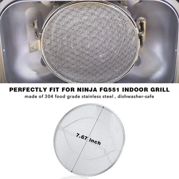 Stainless Steel Splatter Shield For Ninja Foodi FG551 Smart XL 6-In-1 Indoor Grill - Image 6