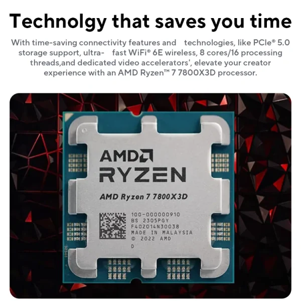 AMD Ryzen 7 7800X3D R7 7800X3D 5.0 GHz 8-Core 16-Thread CPU 5NM 96M 100-100000910 Socket AM5 New Tray Without cooler - Image 4