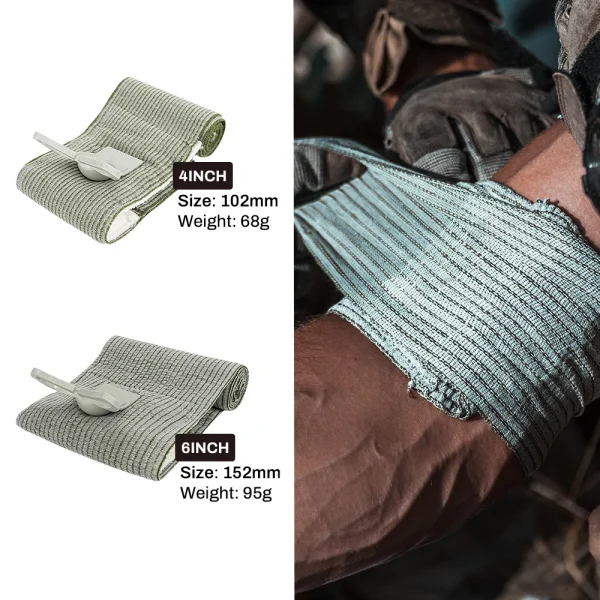 6 Inch Pressure Emergency Bandage, Rhino Rescue Compression Trauma Wound Dressing, Medical Combat First Aid Kit IFAK Supplies, - Image 5