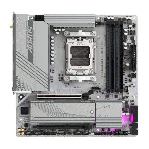 GIGABYTE New B650M AORUS ELITE AX ICE Micro-ATX AMD B650 DDR5 192GB DDR5 8000 (OC) MHz M.2 Wi-Fi 6E Socket AM5 Motherboard - Image 5