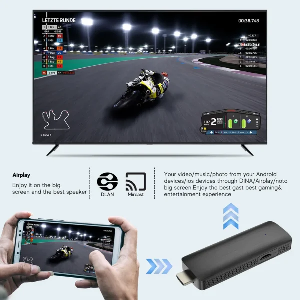 Smart TV Stick H313 Android 10 TV HDR Set-Top Box OS 4K BT5.0 Wifi 6 2.4/5G Smart Stick Android TV Box Stick Portable Player - Image 2