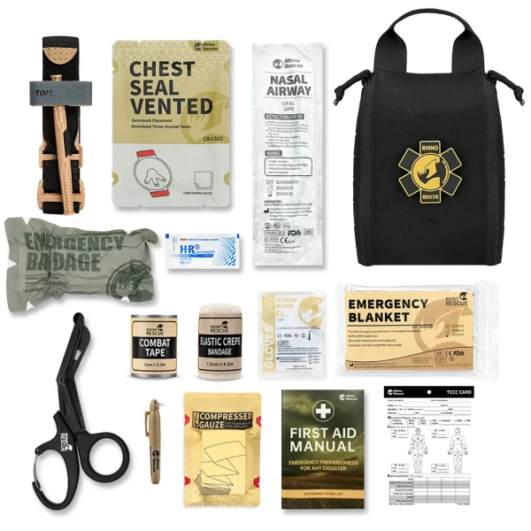 Rhino Rescue 002M First Aid Kit Camping IFAK Pouch With Molle,Survival Pouch For Camping Hiking And Fishing Outdoor Hiking Kit - Image 2