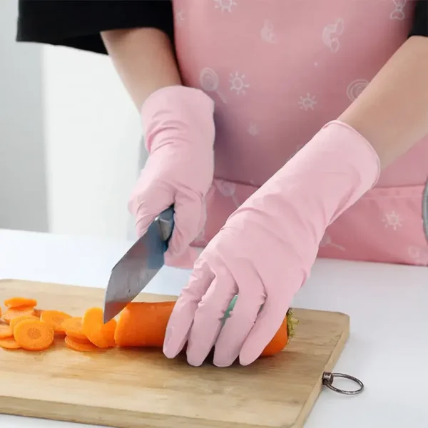 30PCS Light Pink Disposable Nitrile Gloves Waterproof Anti-static Durable Light Pink Gloves for Kitchen Cooking Tools - Image 4