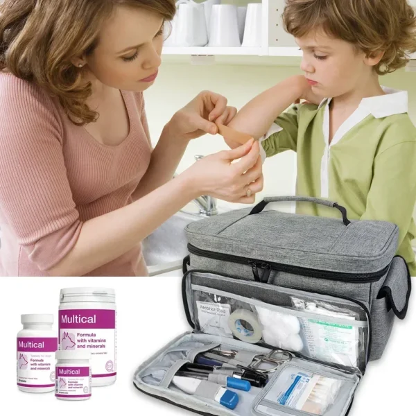 Travel First Aid Kit Bag for Home Medical Carry Bag Multifunctional Storage Organizer Layered Medicine Boxes Medicine Cabinet - Image 2
