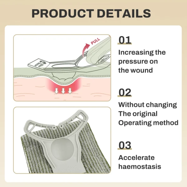 6 Inch Pressure Emergency Bandage, Rhino Rescue Compression Trauma Wound Dressing, Medical Combat First Aid Kit IFAK Supplies, - Image 4