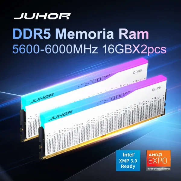 JUHOR DDR5 16GB 32GB 6000MHz 6400MHz 6800MHz RGB DDR5 DIMM Desktop Memory New Dimm Memoria Rams With HeatSink - Image 5