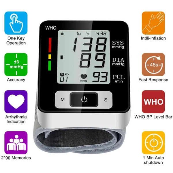 Medical Blood Pressure Monitor High Accurate Wrist Cuff Tonometer Digital Sphygmomanometer Electronic Bp Monitors - Image 6