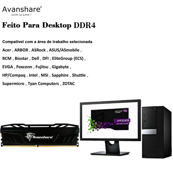 Avanshare Ram Memory DDR5 DDR4 DDR3 32GB 16GB 8GB 5600 3200 2666 2400 1600MHz HeatSink UDIMM Dual Channel For Desktop Computers - Image 3
