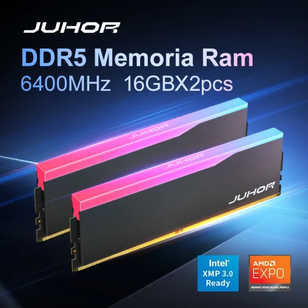 JUHOR DDR5 16GB 32GB 6000MHz 6400MHz 6800MHz RGB DDR5 DIMM Desktop Memory New Dimm Memoria Rams With HeatSink - Image 2