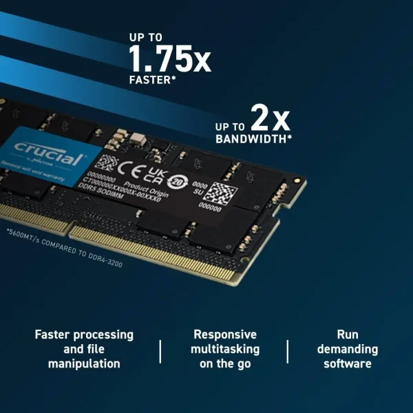Crucial RAM 8GB 16GB 32GB DDR5 4800MHz 5600MHz 262-Pin SO-DIMM 1.1V CL40 CL46 For Laptop Memory - Image 5