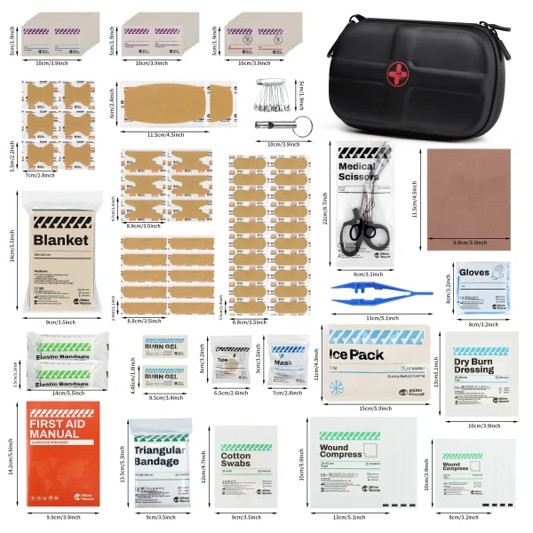 RHINO RESCUE Waterproof Portable First Aid Kit - Emergency Medical Travel Care Kit for Home College Dorm Camping Hiking - Image 3