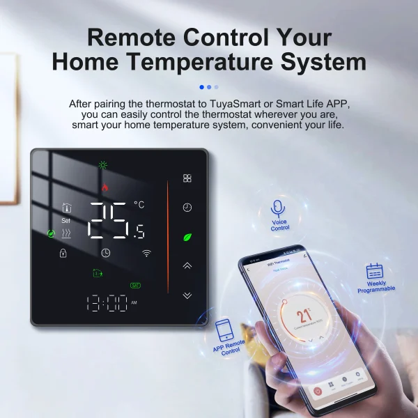 Tuya Smart Heating Thermostat WiFi Electric/Water/Gas Boiler Underfloor Heating Temperature Controller Supports Alexa Hey Google - Image 2