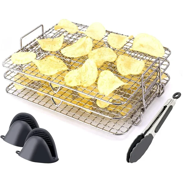 Air Fryer Rack for Ninja Foodi Grill XL Air Fryer, Multi-Layer Dehydrator Rack Toast Rack Air Fryer Accessories - Image 5